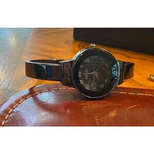 Women's 25mm Folio Bangle Bracelet Watch, Gunmetal Tone